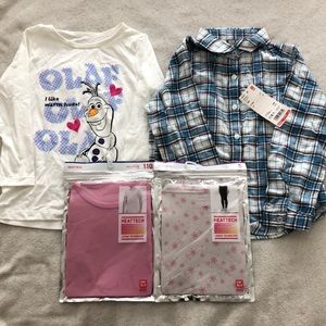 UNIQLO Toddler Girls' Long Sleeve/Heat Tech Bundle